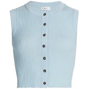 A.L.C. Light Blue Button Down Sleeveless Top
